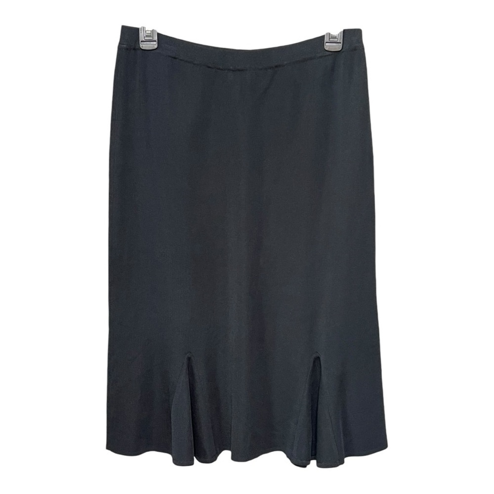 Ming Wang Black A-Line Midi Knit Skirt Women’s Small